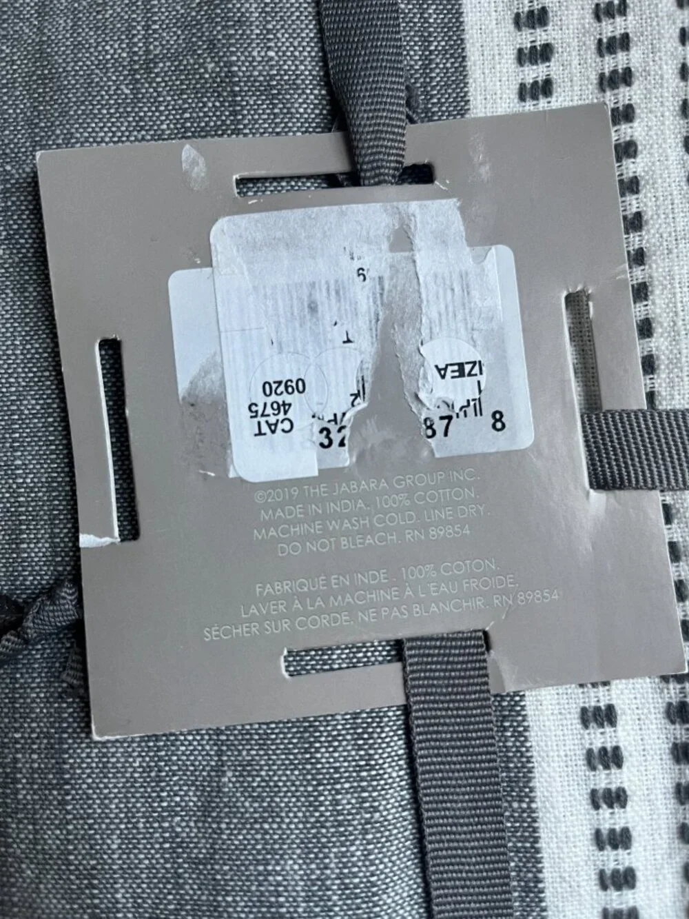 100% Cotton Napkins Set of 4 Grey and White